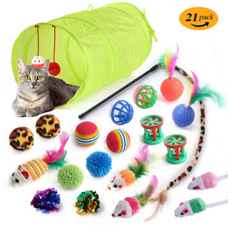 Jouets pour Chat Assortiments De Jouets pour Chat 21 Jouets pour Chat Teaser Jouet De Boule De Chat Tunnel Chat Jeu pour Chaton