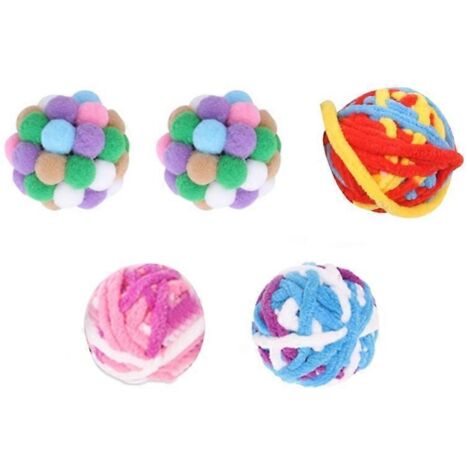 Jouets pour chat en peluche, set de 9 balles rebondissantes colorées artisanales avec grelot, jouets pour chaton, balle de jeu interactive, accessoires amusants pour félins.