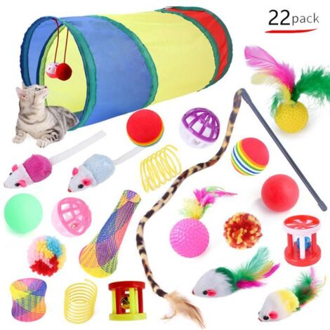 Jouets pour Chat - Non spécifié - Kit de 22 Pièces - Jouets Interactifs - Sécuritaires - Multicolore