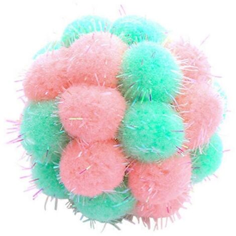 Jouets pour chats colorés faits main - Balles en peluche pour chats d'intérieur, jeux interactifs félins, accessoires amusants pour félins domestiques.