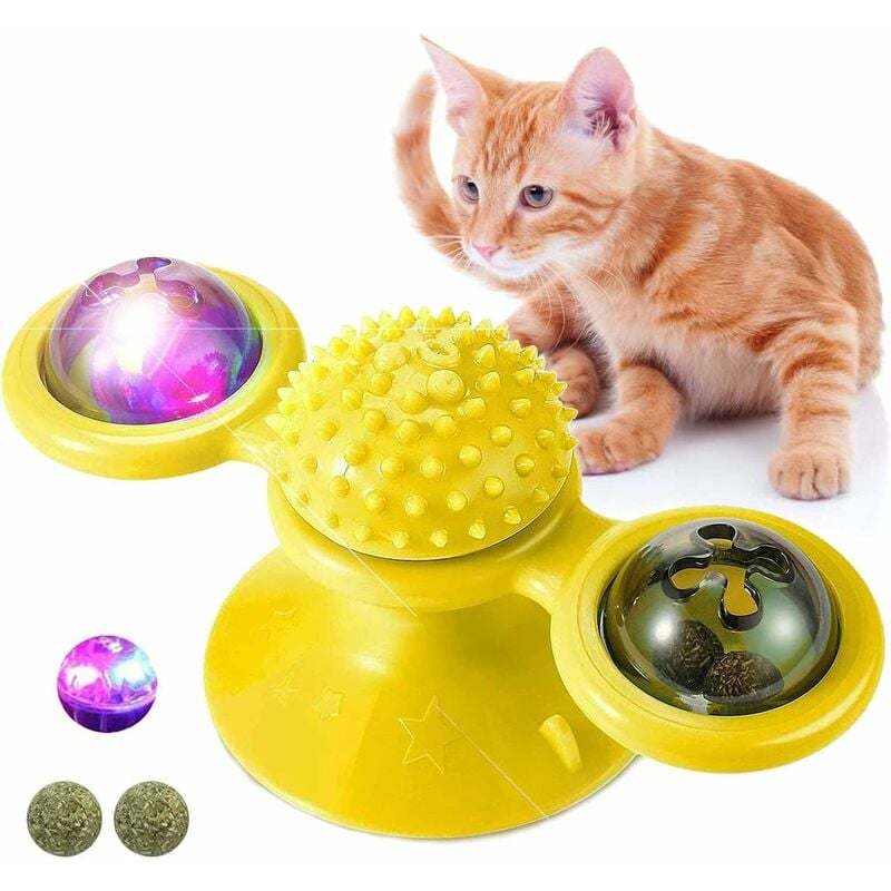 Jouets pour chats, Jouet tourbillonnant, chat Moulin à vent Tourne-disque Jouet pour chat Jouet pour chat Scratching Tickle Crazy Game Fei Yu