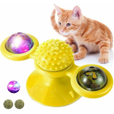 Jouets pour chats, Jouet tourbillonnant, chat Moulin à vent Tourne-disque Jouet pour chat Jouet pour chat Scratching Tickle Crazy Game,Tanètue