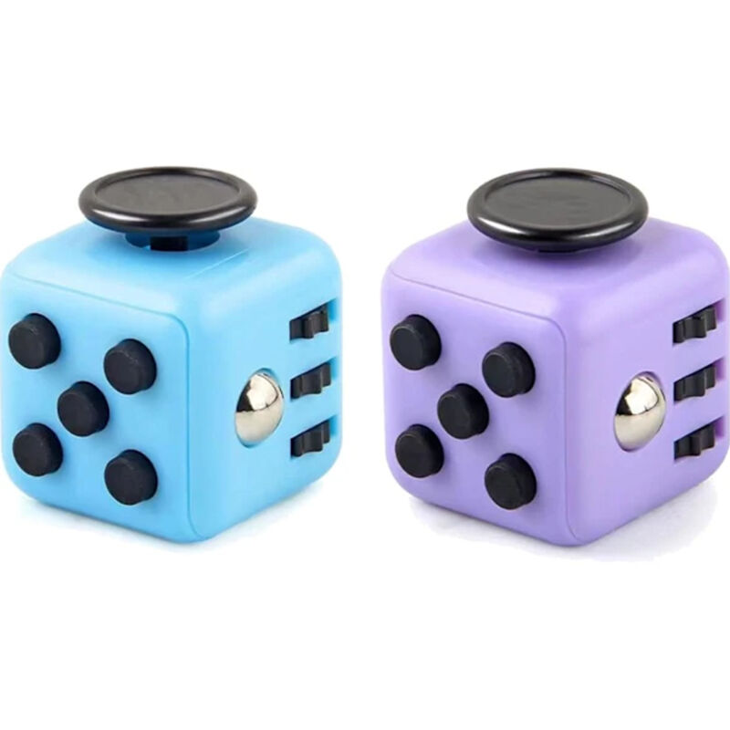 Jouets sensoriels anti-stress en forme de cube double, idéaux pour enfants et adultes -- Modèle deux pièces