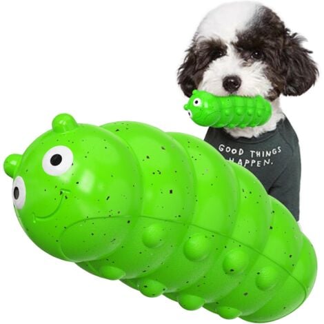 SUNXURY Jouets sonores pour chien Bully Jouets à mâcher pour chien Jouets à mâcher en caoutchouc naturel pour l'entraînement et le nettoyage des dents Jouets interactifs robustes et durables pour chien (Vert)