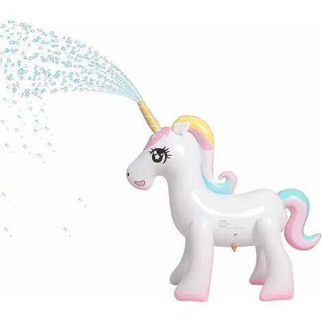Jouets Sprinkler, Arroseur Licorne Gonflable, Jeux Exterieur Enfant, Jeux Plein Air PulvéRisation d'eau Jouet, Gonflable de arroseur pour Enfant Adultes