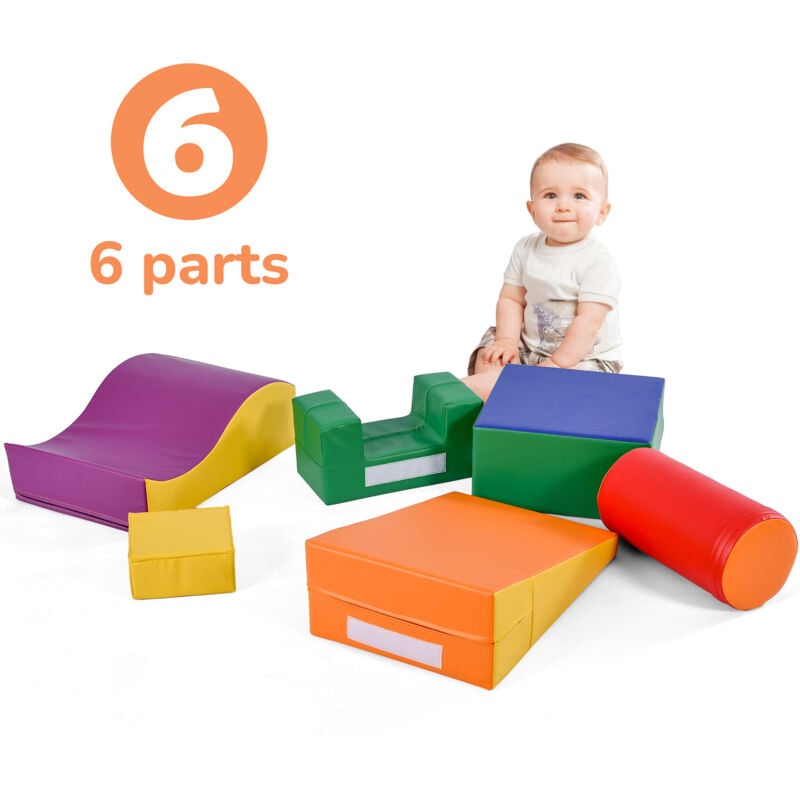 Jouez aux blocs de construction escaliers et toboggan pour enfants (escaliers et toboggan pour enfants, matériau apaisant, couleurs attrayantes,