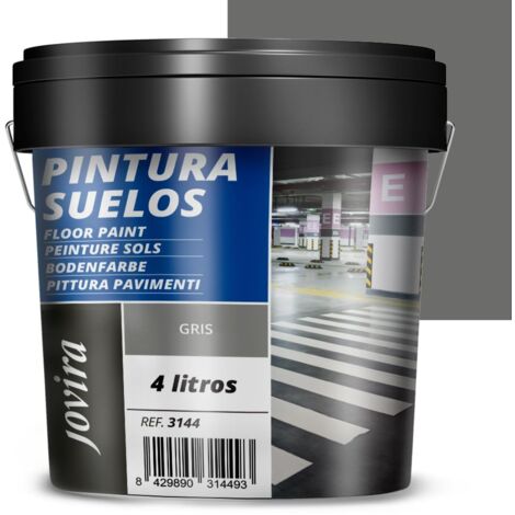 JOVIRA PINTURAS- 6 Chilo - Pittura per pavimenti esterni ed interni, garage e superfici sportive in genere, finitura opaca. Protegge le superfici in calcestruzzo, cemento (4 Litri, Grigio) B-17