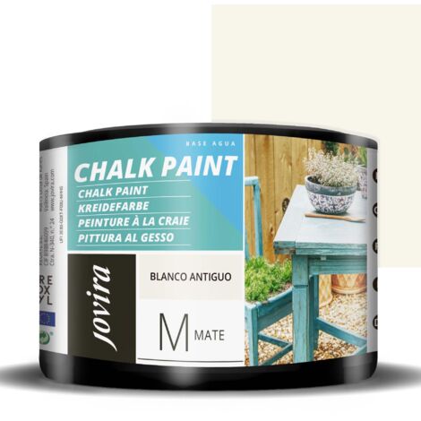 JOVIRA PINTURAS Chalk Paint, Pittura al Gesso, Matte all' Aqua, Rinnova il tuo arredamento con creatività. (375 ml, Bianco Antico)