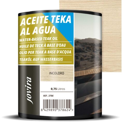 JOVIRA PINTURAS Olio teka all'acqua protezione e ripristino del legno teak in agenti atmosferici (750 Millilitri, Incolore)