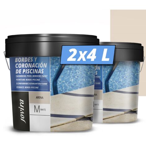JOVIRA PINTURAS Pittura per Bordi e Rivestimenti di Piscine. 8 L Antiscivolo, speciale per rinnovare i bordi delle piscine. (2x4 Litri, Sabbia). C-23-2