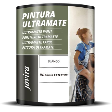 JOVIRA PINTURAS Pittura Ultramatte. 750 ML Esterni/interni, lavabile, super coprente e opaco, bianco. (750 Millilitri, Bianco). C-15