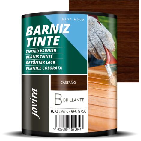 JOVIRA PINTURAS Vernice colorata a base d'acqua, finitura lucida. Speciale per la colorazione e la verniciatura del legno. (750 Millilitri, Castagno). E-04