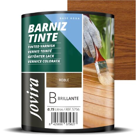 JOVIRA PINTURAS Vernice colorata a base d'acqua, finitura lucida. Speciale per la colorazione e la verniciatura del legno. (750 Millilitri, Rovere). E-05