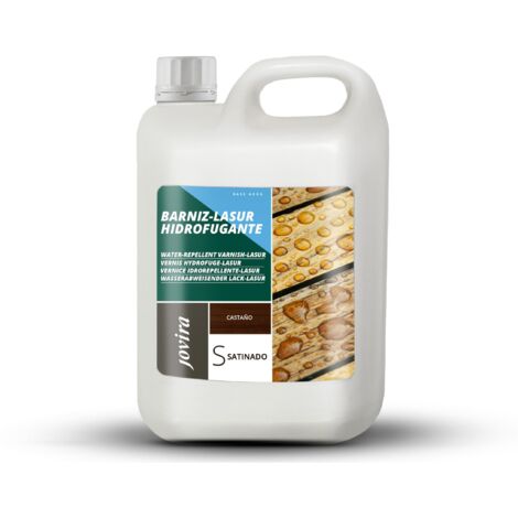 JOVIRA PINTURAS Vernice - Lasur idrorepellente protettivo satinato all'acqua protegge, decora e impreziosisce tutti i tipi di legno con effetto perlato. (5 Litri, Incolore)