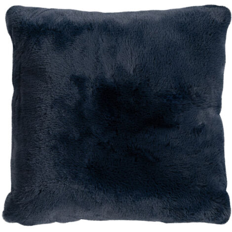 Joy - coussin - en fausse fourrure - 48x48 cm - bleu marine