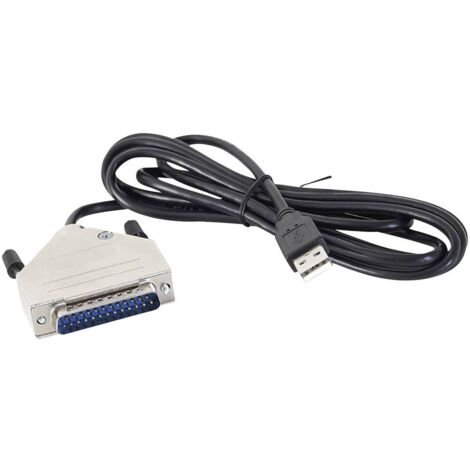 Joy-it 57CNCd25 Cavo controllo CNC Arduino [1x Spina A USB 1.1 - 1x Spina SUB-D a 25 poli] 1.50 m Nero