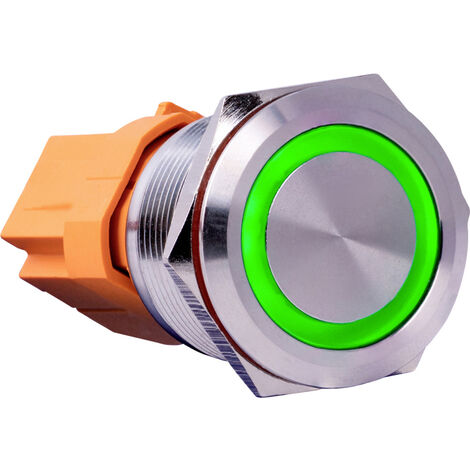 Joy-it BUTTON22B-L-GR BUTTON22B-L-GR Tastschalter 250 V/AC 7 A 1 x Ein/(Aus) rastend Grün (Ø x H) 25