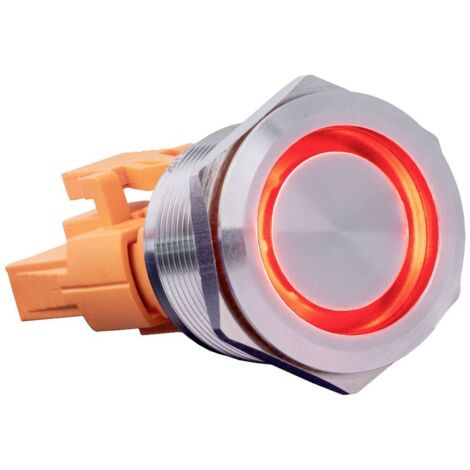 Joy-it Button22C-02 Interrupteur 240 V 15 A à accrochage rouge (Ø x L) 24.8 mm x 34.50 mm IP67, IK10 1 pc(s)