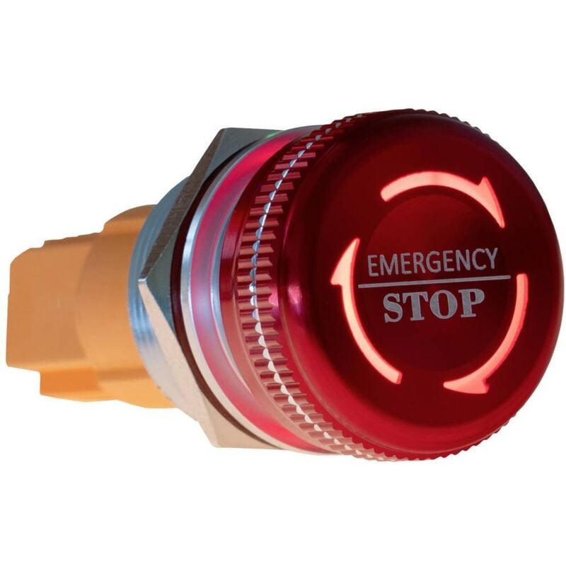 Joy-it - Button22NA-01 Button22NA-01 Bouton d'arrêt d'urgence verrouillage mécanique rouge, vert (ø x h) 21.90 mm x 46.50