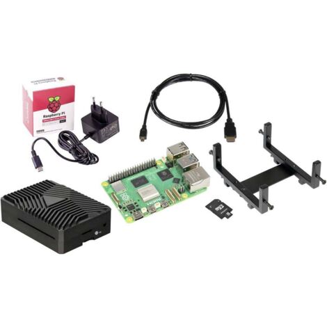 Joy-it Embedded DIN-RAIL - VESA Pi5 Kit Raspberry Pi® 5 B 8 GB 4 x 2.4 GHz avec boîtier, avec alimentation, avec Noobs OS, avec câble HDMI A591603