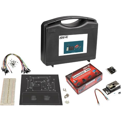 Joy-it Sensor Education Set Raspberry Pi/Arduino avec mallette de rangement, avec platine d'expérimentation, avec capteurs A320682