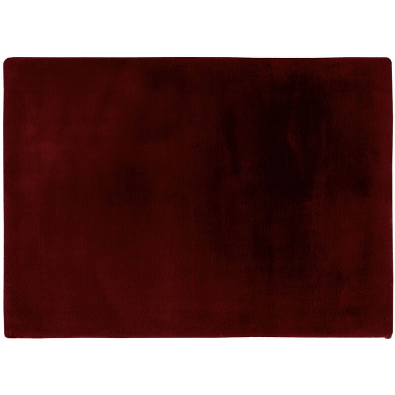Lisa Design - Joy - tapis rectangulaire - fausse fourrure - rouge - rouge