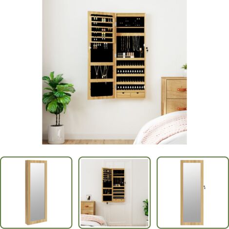 Joyas -  Espejo con joyero y luces LED para pared