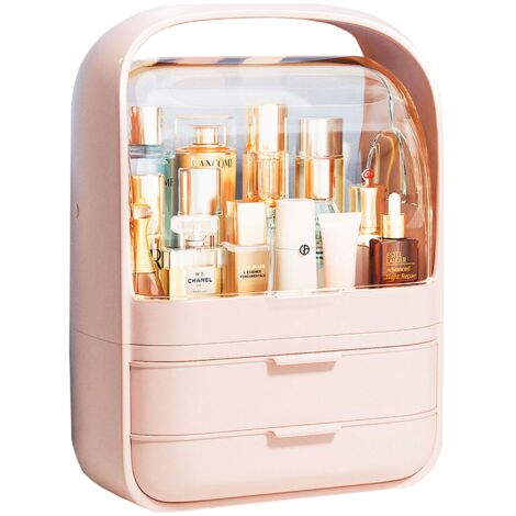 JOYBOS Caja de almacenamiento maquillaje Chicago, plástico, 26x20x36 cm - Rosa