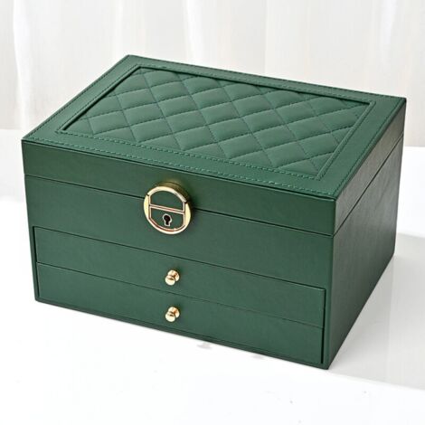 Joyero con patrón en capas con caja de almacenamiento para collar, anillo y joyas
