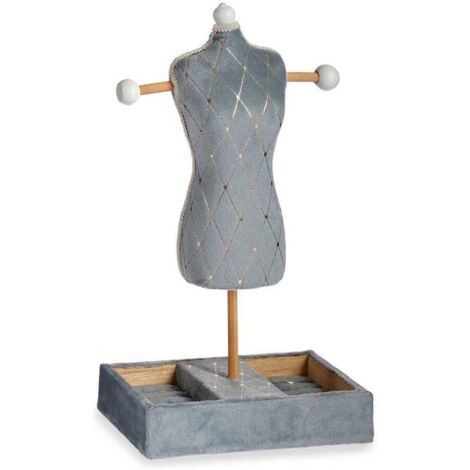 Joyero de Pie Gris Rombos Madera 8430852839411 S3608798 Gift Decor