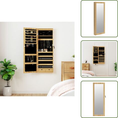 Joyero para pared - vidaXL Espejo con joyero y luces LED para pared - Joyero con espejo