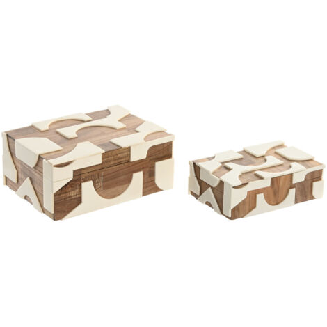 Joyero Set 2 Acacia Resina 18X13X7,5 15X10X5