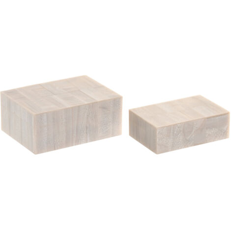 Joyero Set 2 Resina Mango 18X13X7,5 Nacarado