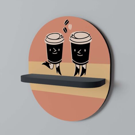 JOYFUL COFFEE Mensola ovale nera