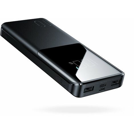 Joyroom 15W 10000mAh PD QC3.0 AFC Externer Akku Powerbank Schnell-Ladegerät schwarz