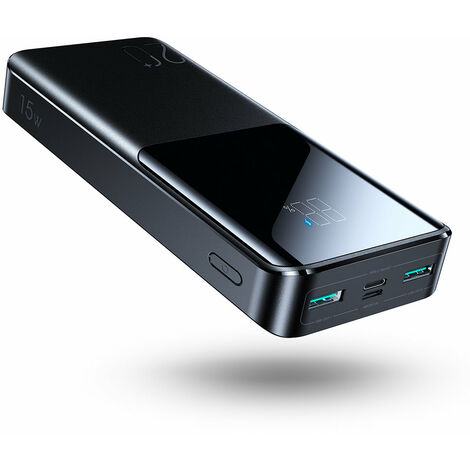 Joyroom 15W 20000mAh Powerbank PD QC3.0 Schnell-Ladegerät ErsatzAkku 3.1A 3 Output schwarz