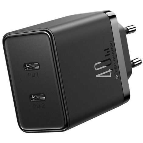 Joyroom JR-TCF09 Schnellladegerät 2x USB-C 40W - Schwarz