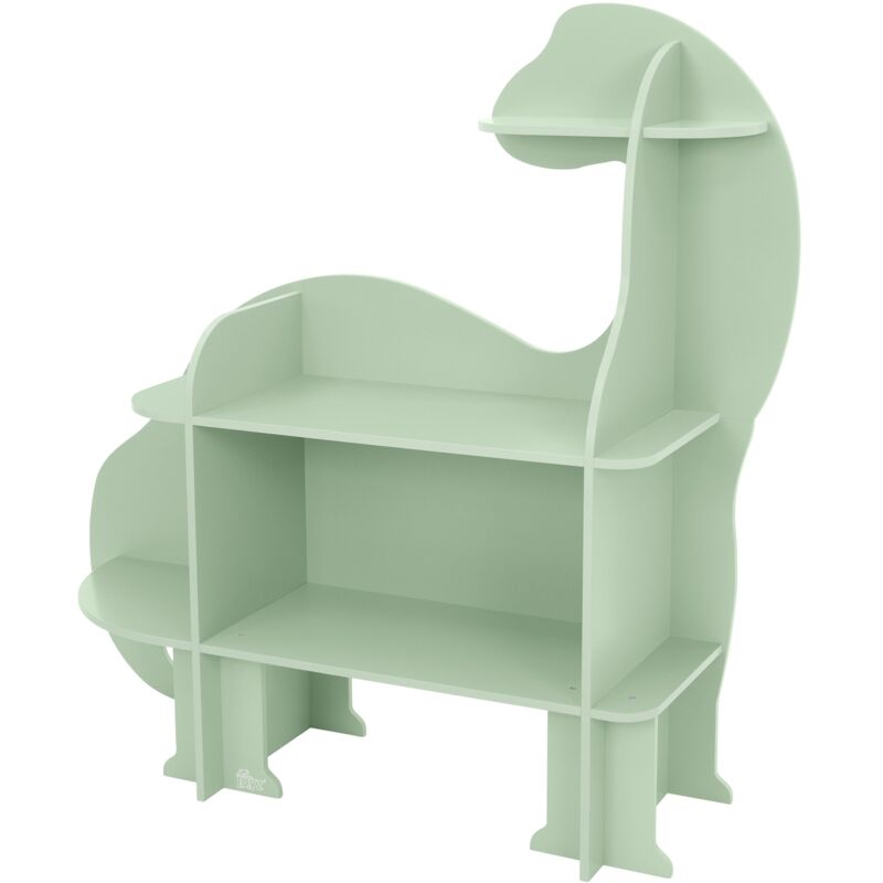 Joyz Kinderregal 3 Ebenen, Dinosaurier, Spielzeugregal Holz Mit Offenen Regalen, 110x31x110 Cm, Bücherregal Kinder Wandmontage, Wandregal Für Bücher Und