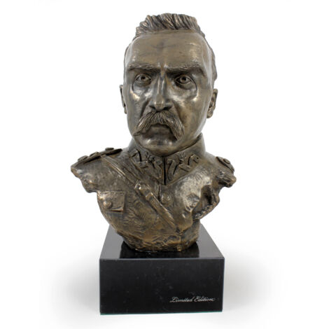 Józef Piłsudski - busto en mármol, estatuilla de un personaje famoso, decoración para oficinas, escuelas y hoteles de Art-Dog
