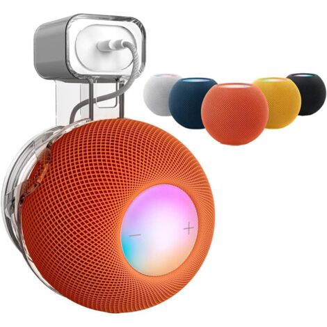 Jp02 Kompatible Halterung mit Apple Homepod Mini, transparente Halterung mit integriertem Kabelmanagement, Lautsprecherzubehör-Rack, für Küche, Bad und Schlafzimmer (Apple Homepod Mini, transparent)