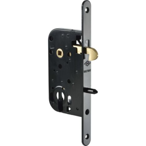 JPM – Coffre de sûreté à mentonnet 50mm – Serrure réversible pour portes bois, métal, aluminium – Peinture époxy noire – 280000020B