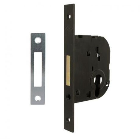 JPM – Coffre pêne dormant 50mm pour cylindre européen – Finition noire – Installation réversible – Sécurité renforcée pour portes - 235000-01-0X