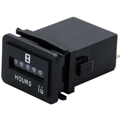 JR-HM001 Mechanical Hour Meter Rectangular Hour Meter for DC 6-80V Power Equipment Such as Golf Carts
