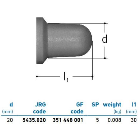 JRG Sanipex capa PVDF per prese a cono d. 20 351448001