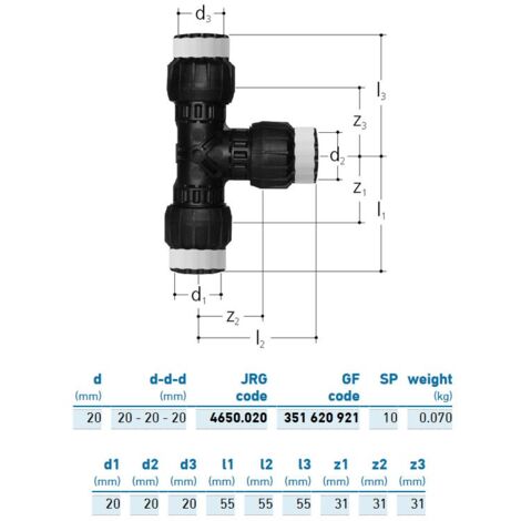 JRG Sanipex MT T uguale PPSU d. 20x20x20 mm 351620921