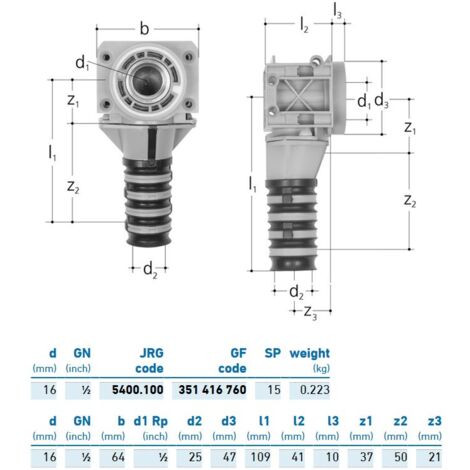 JRG Sanipex Scatola 90° singola bronzo 1/2" - 16 351416760