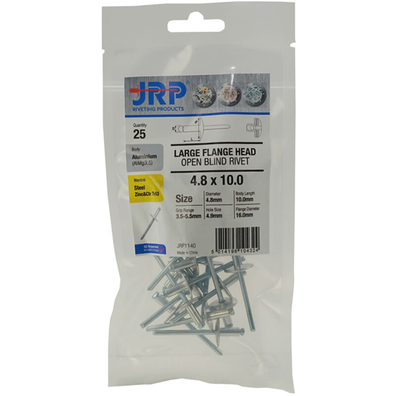 Jrp Riveting Products 4.8 x 12mm Rivets - Bag of 25 -