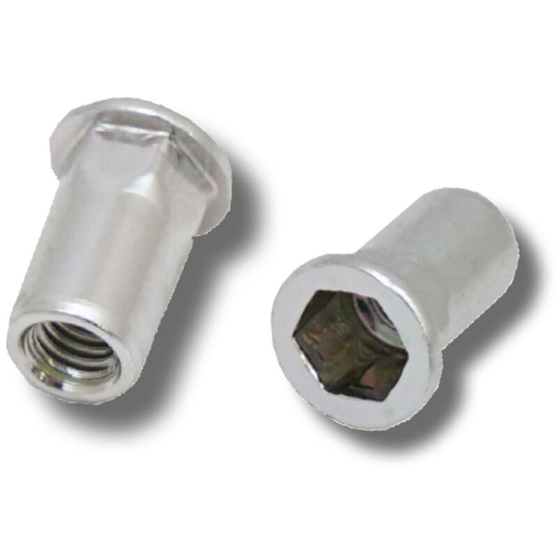 JRP Riveting Products M10 x 21.0 Steel Rivet Nuts in Silver