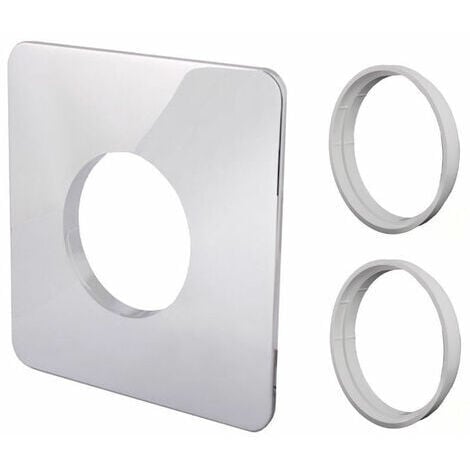 LE SANITAIRE Abdeckrosette 140 x 140 mm, KS-verchromt - Typ AR-CR, inkl. 2 Distanzringen