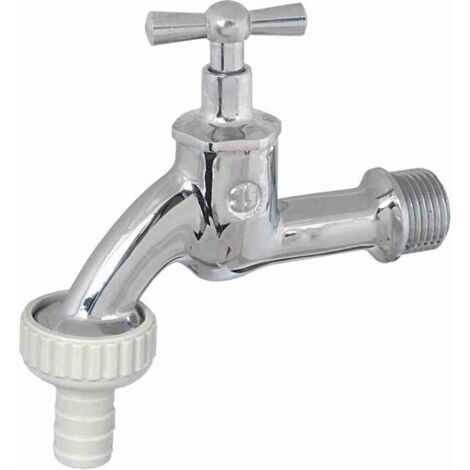 JS AUSLAUFVENTIL MIT SCHLAUCHVER. KNEBEL-OBERTEIL,3/4",POL. CHROM